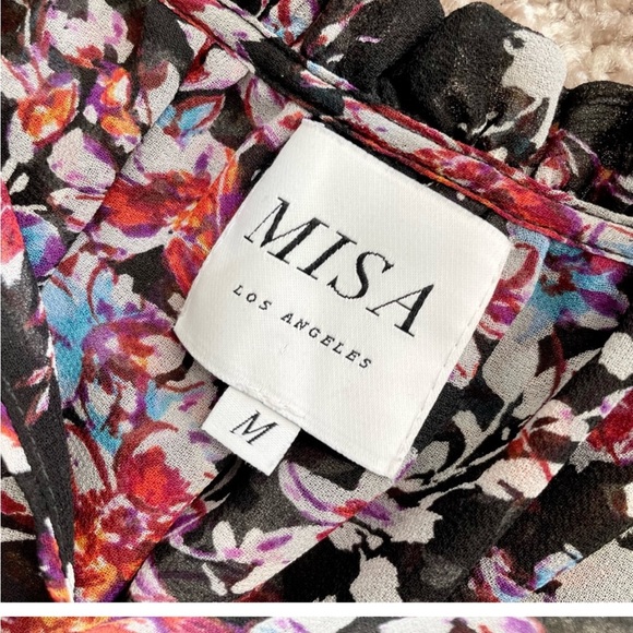 MISA Los Angeles Fleur Mini Dress in Black Floral Size Medium - Picture 7 of 10